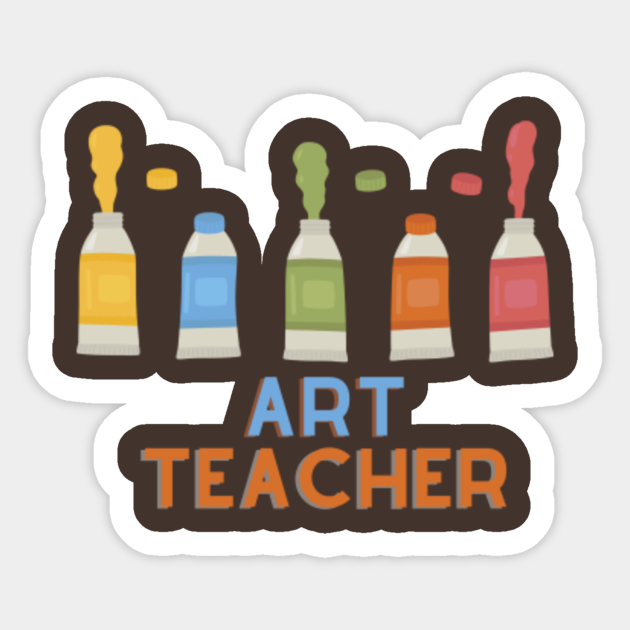 Art Teacher Word Art Sticker TeePublic